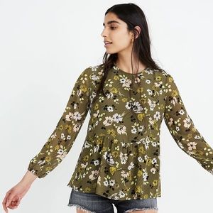 Madewell | Georgette Peplum Top in Wildblooms